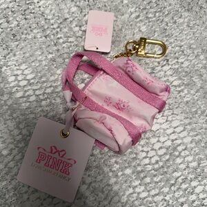 PINK x LoveShackFancy mini duffel keychain